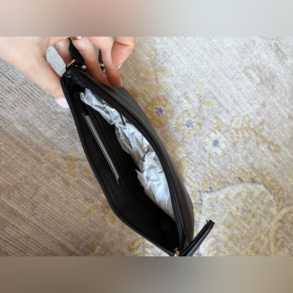 Nine West Black Floral Appliqué Wristlet Clutch - Picture 6 of 6